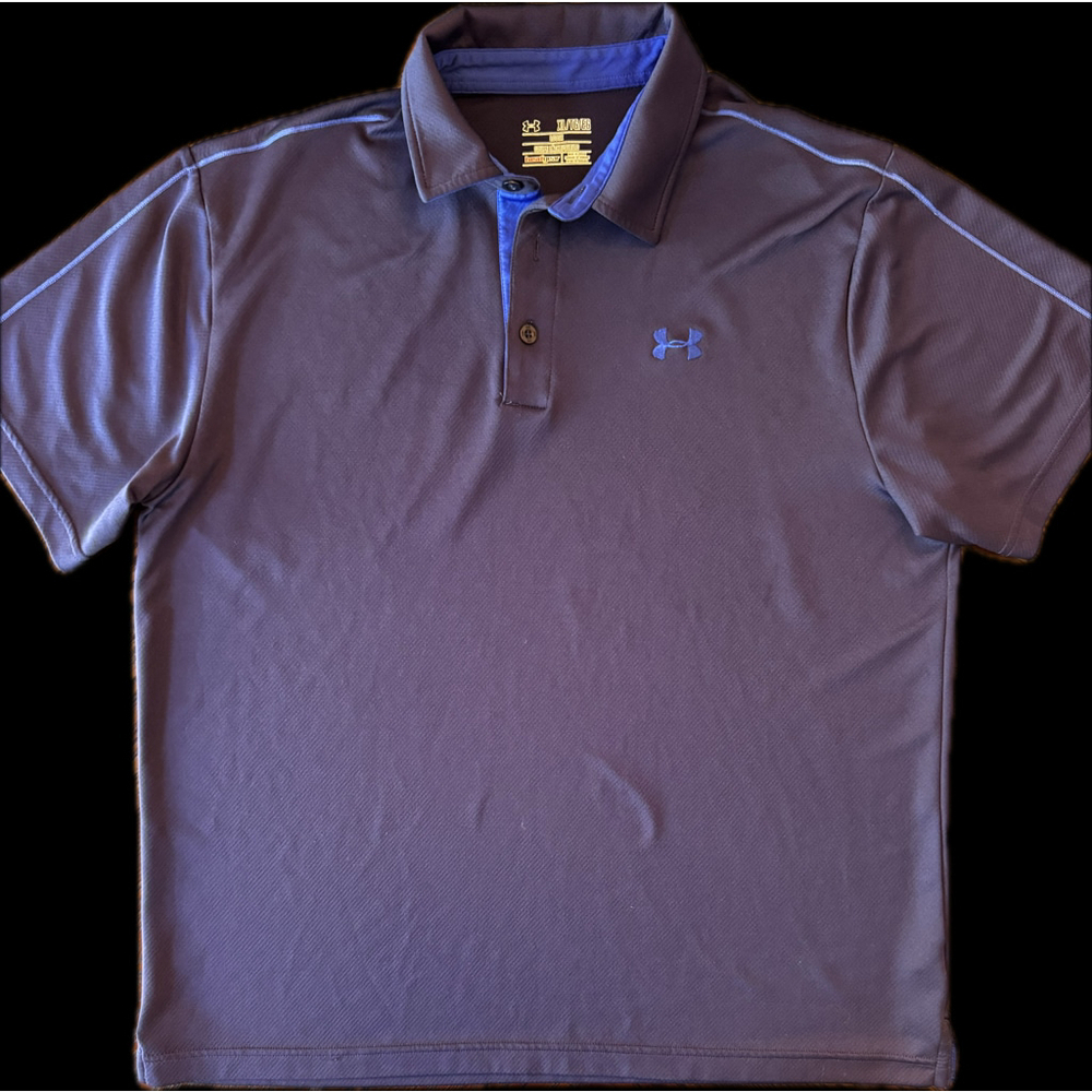 Under Armour Men’s Dark Blue HeatGear Polo Shirt - Loose Fit, XL